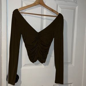 Size small, dark green top, worn, looks brand new